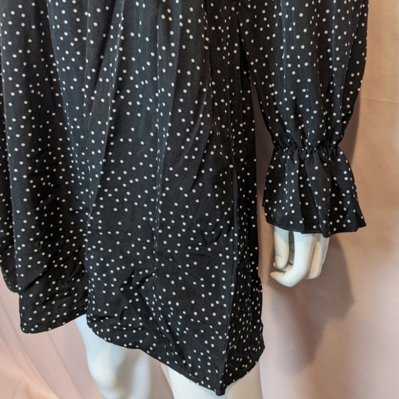 Missguided Milkmaid Shirred Polka Dot Mini Dress size 8 - Picture 3 of 6